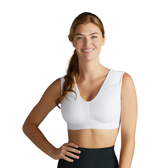 Bra with Shoulder Support - White banner