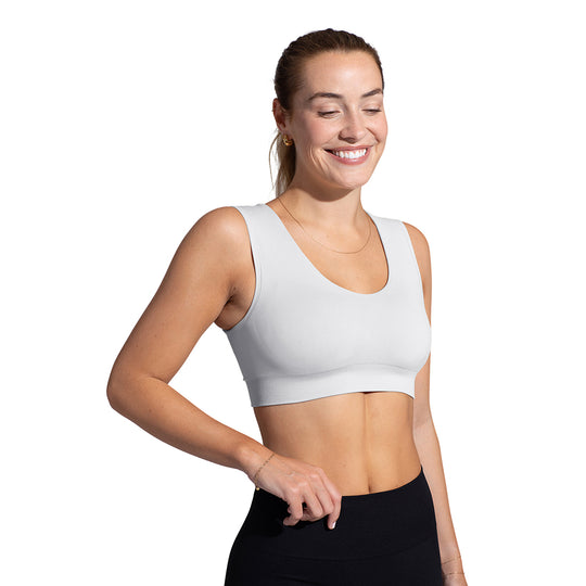 Back Support Seamless Bra - White banner